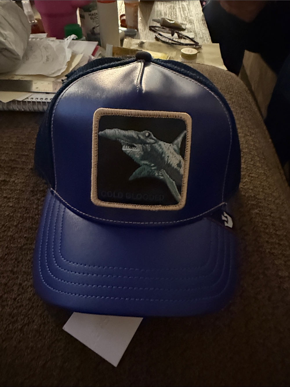 GOORIN LEATHER/MESH TRUCKER 
COLD BLOODED